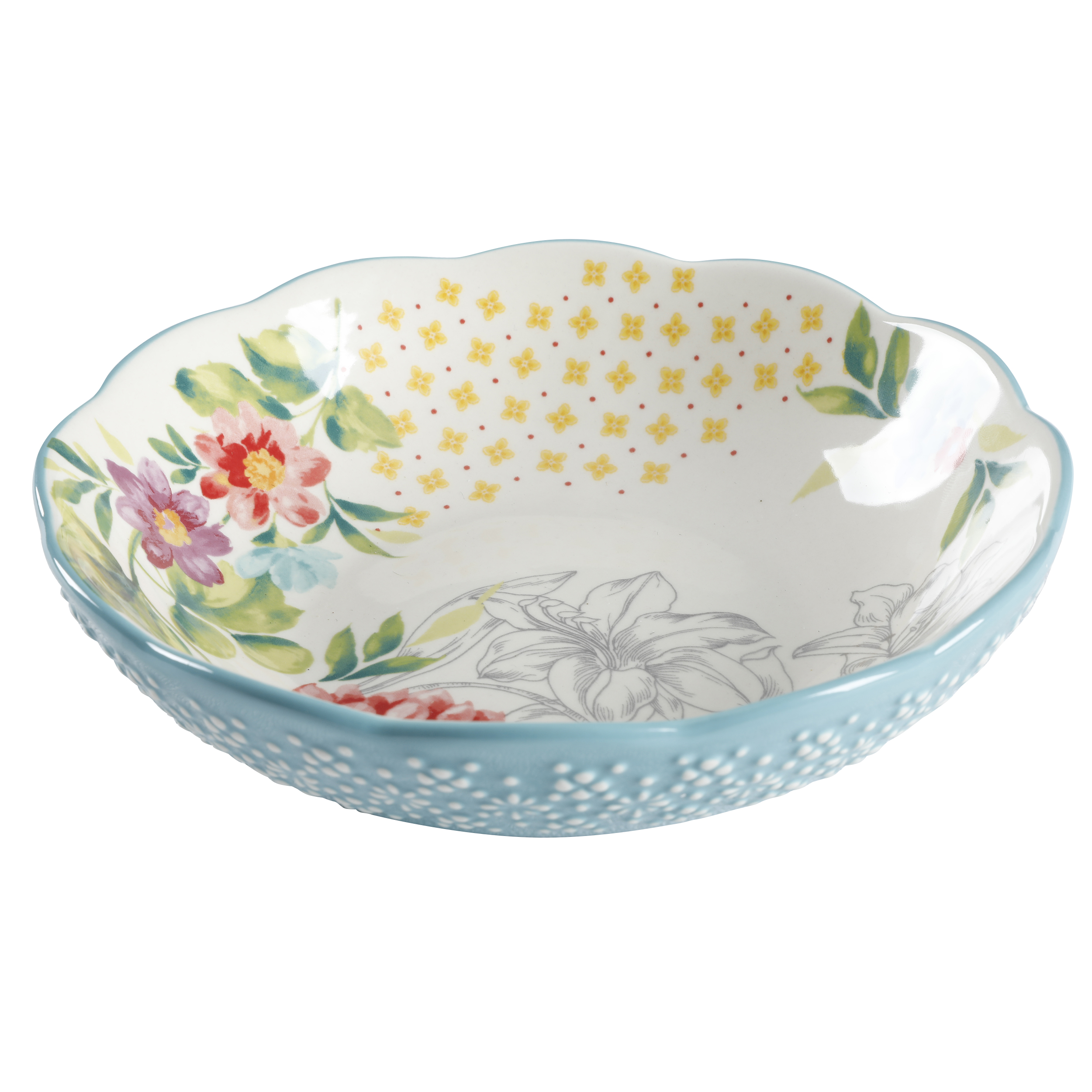 The Pioneer Woman Floral Medley Assorted Ceramic 7.5-inch Pasta Bowls, 3-Pack - image 4 of 9