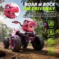 thumbnail image 4 of 24V Dinosaur Kids Ride On Car, 2 Seater Power Ride On Toy for Kids with Remote Control, Bluetooth, USB, 4-Wheel Suspension, Dinosaur Electric Toy Car for Boys and Girls Ages 3-8, 4 of 8
