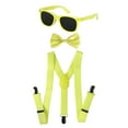 thumbnail image 1 of Adult Neon Suspender, Bow-tie Accessory Set Yellow - By Dress Up America, 1 of 1