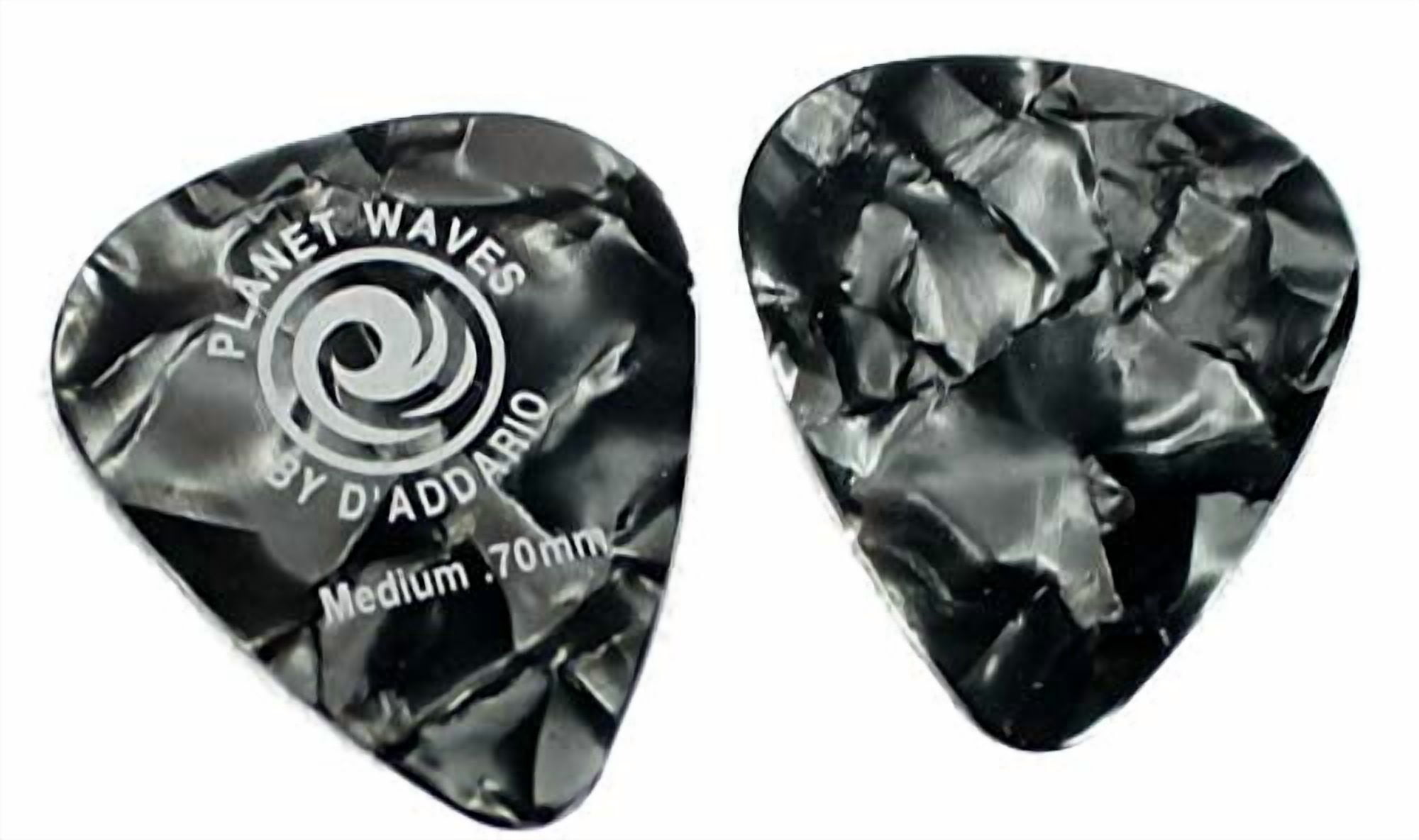 D'Addario Black Pearl Celluloid Guitar Picks, 100 pack, Heavy