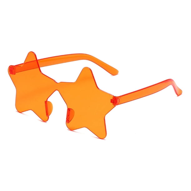 Gafas de sol en forma de estrella para mujeres hombres | Gafas de fiesta UV400 tintadas sin montura | 12 Colores de caramelos | Marco ligero rectangular | Bodas, baile, Halloween, despedidas de