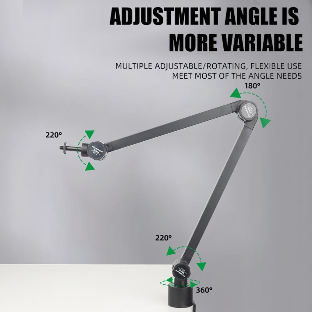 Jesscasday Multi Angle Rotating Mic Stand Feature Universal Compatibility Freely Rotate For Podcasting And Live Broadcast