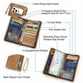thumbnail image 6 of Contact's Leather 4 slots Passport Holder for Family with RFID Blocking , Passport Wallet for Travel (Brown), 6 of 7