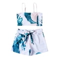 thumbnail image 4 of WREESH Women Tropical Plant Print Split Swimsuit Pattern Beach Bikini Set, 4 of 9