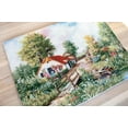 thumbnail image 2 of Counted Cross-Stitch Kit Village landscape BU4011L By Luca-S Needlework Trees House Grass Green Canvas Cotton, 2 of 10