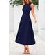 thumbnail image 5 of Vestido PRETTYGARDEN 2025 sin mangas línea A plisado azul marino XXL, 5 of 8