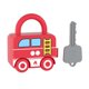 thumbnail image 4 of Juguete de coche con cerradura y llave, tablero de actividades para desarrollar habilidades motoras, juguetes para combinar cerraduras para niños Camión de bomberos, 4 of 9