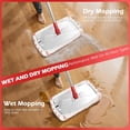 thumbnail image 6 of Microfiber Mop for Floor Cleaning, 16" Flat Mop with 5 Pad for Wet & Dry Use, Dust Mop for Hardwood Laminate Tile Ceramic, 1 Cleaning Scraper Included-Red, 6 of 7