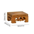 thumbnail image 3 of Gmogad Mini Wooden Square Table Decor 8cm Brown Offering Altar Desk Display for Office Workstation Home Worship Compact Portable Traditional Design, 3 of 6