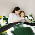 thumbnail image 5 of Manfei Geometric Artwork Bedding Comforter Set,Modern Graffiti Twin Comforter Sets,Gradient Green Yellow White Bedding Set For Child,Microfiber Bedroom Decor Reversible,2 Pieces, 5 of 8