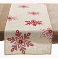 thumbnail image 1 of Saro Lifestyle 70197.R1654B Nivalis Collection Camino De Mesa Bordado Con Copos De Nieve, 16.0 X 54.0 In, Rojo, 1 of 1