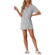 thumbnail image 2 of INSPIRAR CHIC Camisón de Botones para Mujeres, Pijamas, Vestido de Manga Corta, Ropa de Verano, Camisones de Noche, Gris, 2 of 6