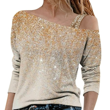 

Wiueurtly Women Long Sleeved T Shirt Jacket With Marbled Open Shouldered Shoulders Christmas Women Shirt under Scrub Shirt