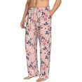 thumbnail image 2 of Uemuo Tropical Plants Pattern Men's Wide Leg Palazzo Lounge Pants with Pockets Light Weight Loose Comfy Casual Pajama Pants-X-Large, 2 of 9