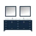 thumbnail image 3 of Jacques 84 in W Navy Blue Double Vanity, Carrara Marble Top, Faucet Set, & 34 in Mirrors, 3 of 9