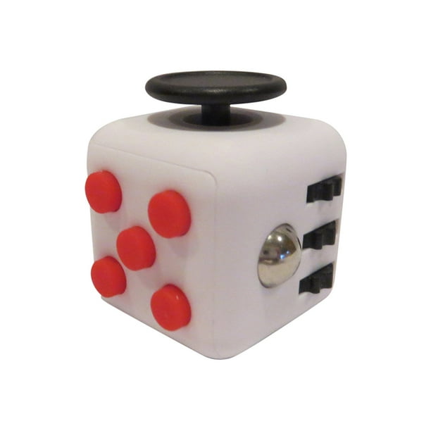 Fidget Cube Dice Stress And Anxiety Relief White With Red Buttons Walmart Com Walmart Com