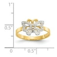 thumbnail image 3 of Diamond2Deal 14K Yellow Gold with w/Rhodium Butterfly Ring for Women Size 6, 3 of 7