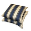 2 Throw Pillows - Blue/beige Stripe