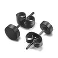 thumbnail image 4 of 6 pares de pendientes de perforación de oreja oblatos de acero quirúrgico con tamaño 3 mm 4 mm 5 mm 6 mm 7 mm 8 mm para hombres decoración de joyería de oreja (negro) HOMEMAXS MX2084570, 4 of 5