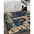 thumbnail image 2 of Ahgly Company Indoor Round Abstract Blue Abstract Area Rugs, 7' Round, 2 of 6
