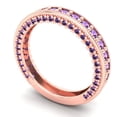 thumbnail image 2 of 1.44 ct Brilliant Round Cut Simulated Alexandrite 14k Rose Gold Eternity Band SZ 9.75, 2 of 6