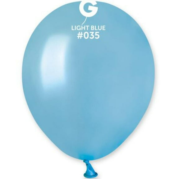 100 Gemar Metallic Light Blue Balloons 5"