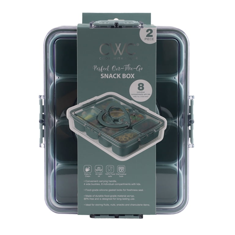 Cook With Color, Snackle Box, 8-Compartment Divided Serving Tray
