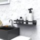 thumbnail image 3 of Estante de ducha sin perforación, estante de baño de acero inoxidable Sus304, negro mate - 30 cm, 3 of 5