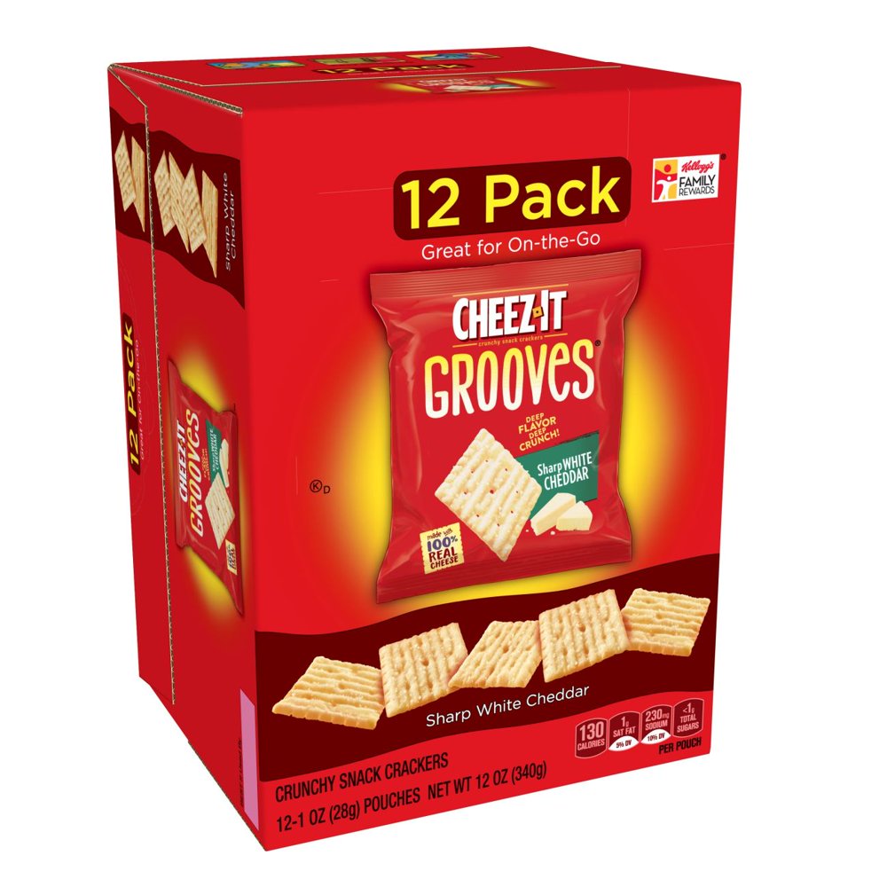 CheezIt, Crunchy Cheese Snack Cracker Chips, Sharp White Cheddar