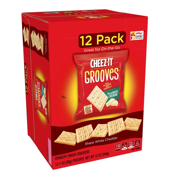 CheezIt, Crunchy Cheese Snack Cracker Chips, Sharp White Cheddar