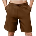 thumbnail image 4 of JIUKE Men Shorts Elastic Waist Straight Leg Fitted Beach Shorts Summer Casual Fashion Solid Shorts with Pocket, 4 of 9