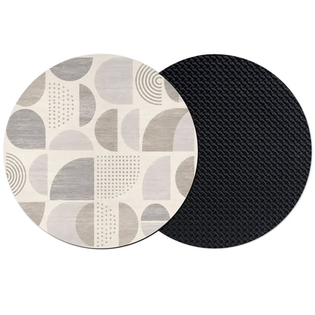 Beige Grey Ombre Geometric Coasters Set of 2 Absorbent Coasters for Drinks Middle Century Vintage Abstract Art Coaster for Desk Coffee Table Protection Home Decor House Warming Gifts 4
