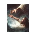 thumbnail image 2 of CozyNet Jesus Reaching Out To Save A Drowning Hand In Stormy Waters Faith In His Salvation Wall Art Prints With Frame Canvas Perfect for Living Room & Bedroom, Ready to Hang, Wall Decor 12"x16", 2 of 10