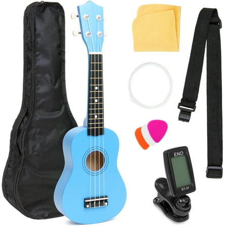 Best Choice Products Basswood Ukulele Musical Instrument Starter Kit w/ Waterproof Nylon Carrying Case, Strap, Picks, Cloth, Clip-On Tuner, Extra String - (Best Concert Ukulele For Beginners)