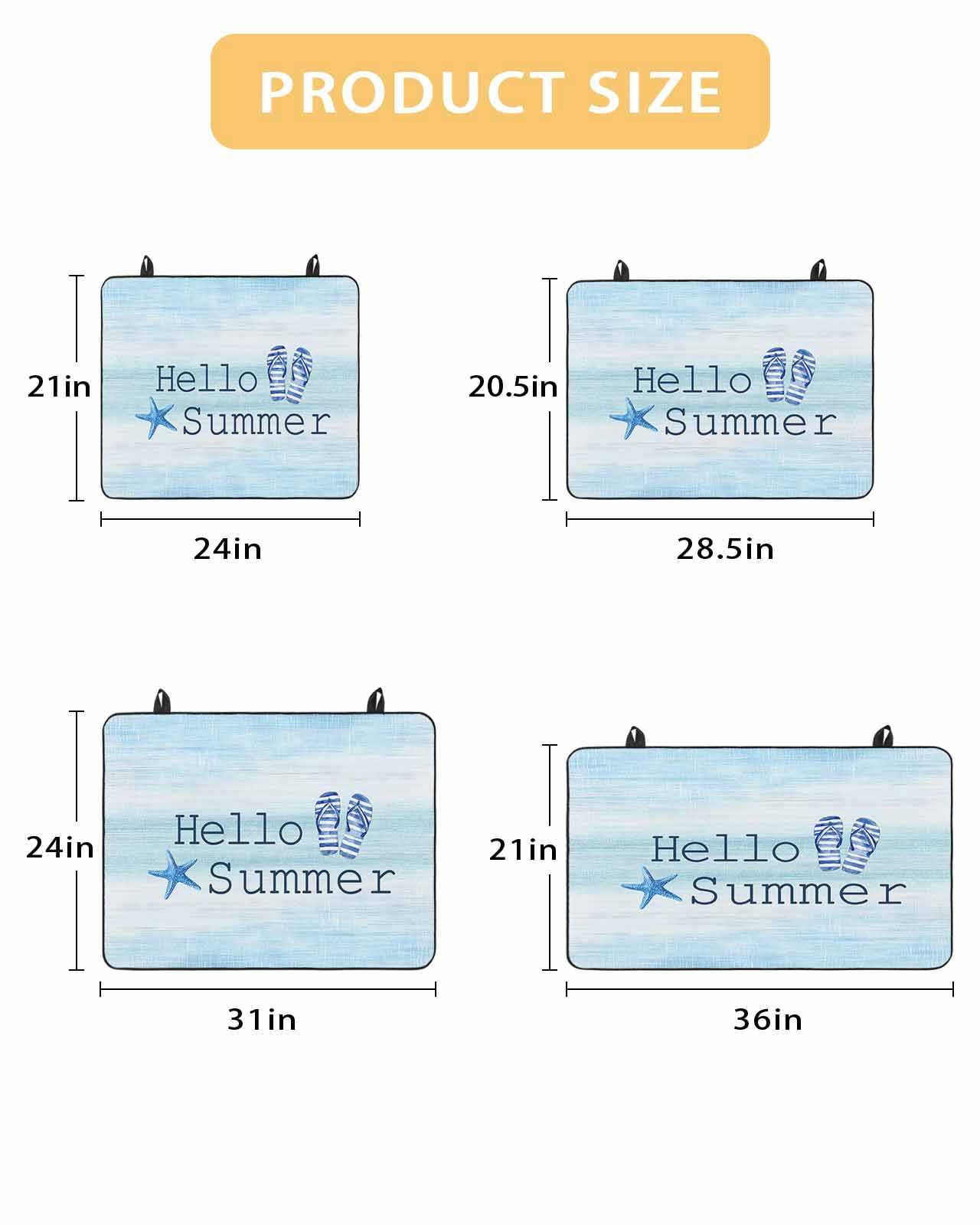 nqOlkjepod Large Induction Cooktop Protector Mat 24"x21", Summer Flip Flops Stove Top Covers for Electric Stove, Starfish Gradient Blue Texture Stove Burner Cover Mats, Glass Top Stove Cover