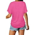 thumbnail image 4 of Anbech Womens Sexy V Neck Shirt Dolman Short Sleeve Tops with Side Shirring Loose Fit Tshirts, 4 of 5