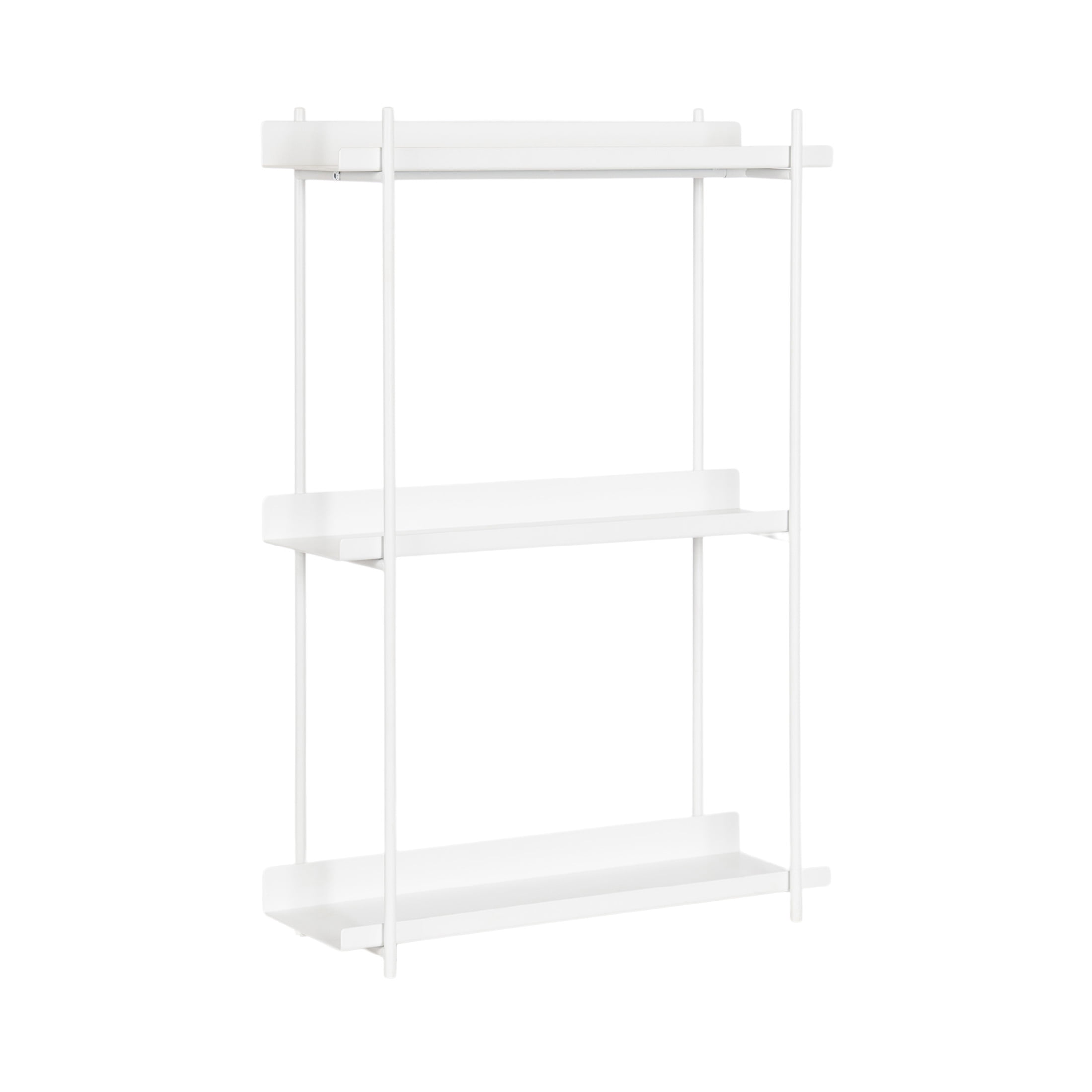 Kate and Laurel Dominic Modern Metal Bathroom Shelf, 20 x 7 x 30, White, Contemporary Sleek 3-Tier Floating Shelves for Wall Decor, Display, and Over Toilet Storage