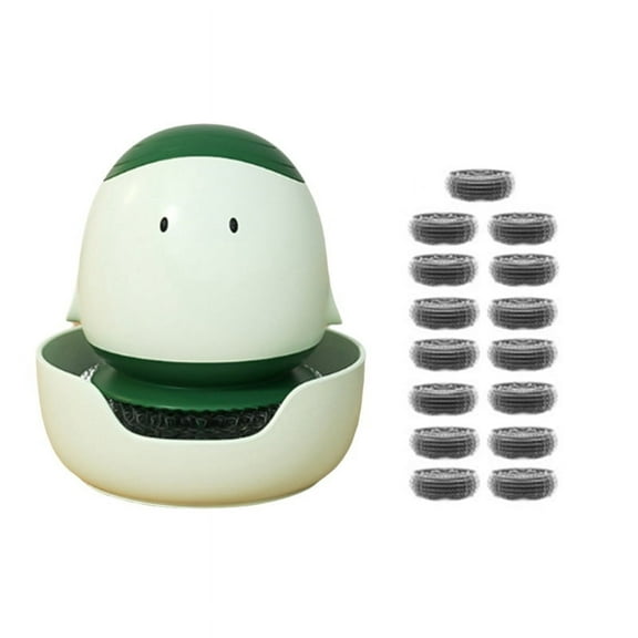 Dish Scrub Brush with Soap Dispenser Cartoon Pot Brush with Bottom Bracket Dish Pot Pan Sink Induction Cooker B