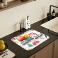 thumbnail image 5 of Yayeee Dish Drying Mat for Kitchen Counter 18" x 24" Microfiber Super Absorbent Coffee Decorative Pad, Christmas Train, 5 of 9