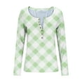 thumbnail image 4 of SDNall Women's Stretch Casual Long Sleeve V-Neck Top, Striped Ribbed Knit Button-Down Blouse, 4 of 9