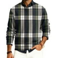 thumbnail image 2 of Men's Plaid Print Round Neck Long Sleeve Ribbed Knit Pullover, Sweater for Fall Winter, Casual Style and Holiday Season,Black,L, 2 of 6