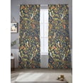 thumbnail image 2 of Botanical Birds Sheer Curtains 96 Inch Length 2 Panels Set, Art Abstract Leaves Blue Voile Window Treatment Semi Sheer Long Curtains Drapes for Bedroom/Living Room/Kitchen 52"x96"x2, 2 of 7