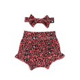 thumbnail image 2 of Baby Girls 2Pcs Outfits Set, Cute Ruffle Shorts and Headband Set for Summer Daily Wear, 2 of 4