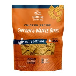 Farmland Traditions Chicken & Waffle Bites Dog Treats, Air-Dried, 16oz