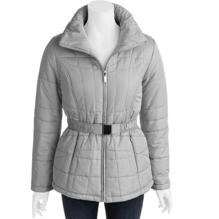 Faded Glory - Women's Plus Belted Puffer Jacket