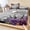 Purple,Violet,Charcoal,DustyRose, variant on King Size Fitted Sheet Set - Halloween 3 Piece Bedding Sets 16" Deep Pocket Fitted Sheet with 2 Pillowcases, Vintage Rustic Floral Horror Trees Branches Gray Brushed Microfiber Hotel Bed Sheets