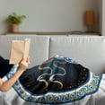 thumbnail image 3 of Zodiac Soft Flannel Fleece Throw Blanket, Image of Aquarius Sign with Jug and Circular Globe World Form on the Background, Cozy Plush for Indoor and Outdoor Use, 50" x 60", Multicolor, by Ambesonne, 3 of 5