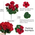 thumbnail image 3 of Fleurs de Géranium Artificielles pour l'Extérieur, Fausses Fleurs Rouges pour Jardinière, Déco de Jardin pour Boîte de Fenêtre d'Été et de Printemps, Rouge, 3 of 5