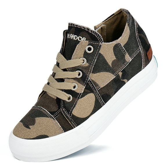 JENN ARDOR Women Fashion Platform Sneakers Hidden Wedge Canvas Shoes Fashion Walking Slip On Sneaker Non Slip with Zipper