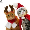 thumbnail image 3 of PULLIMORE Pet Christmas Costume Adjustable Santa Hat Scarf Set Xmas Dress Up Party Outfits for Kitten Puppy Dog Cat (Size L), 3 of 9